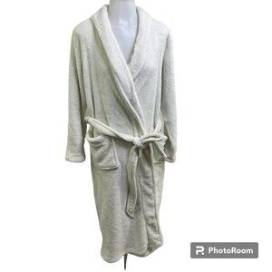 Soma S M Robe Soft White Tie‎ Belted Bathrobe Plush Thick Warm Cozy Spa